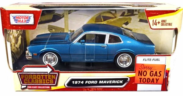 Ford Maverick 1974 blå - skala 1:24 - Billede 2