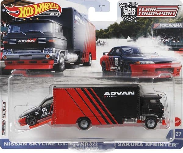 Nissan Skyline GTR R32 „Advan“ &amp; Sakura Sprinter – Hot Wheels 1:64