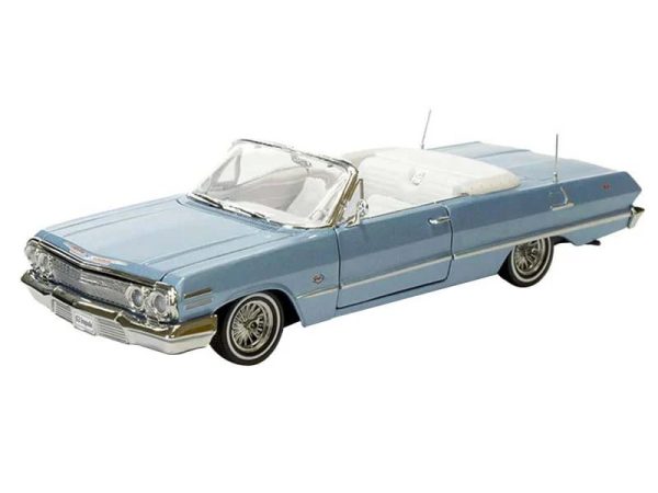 Chevrolet Impala Conv. Blauer Low Rider von 1963 – Maßstab 1:24