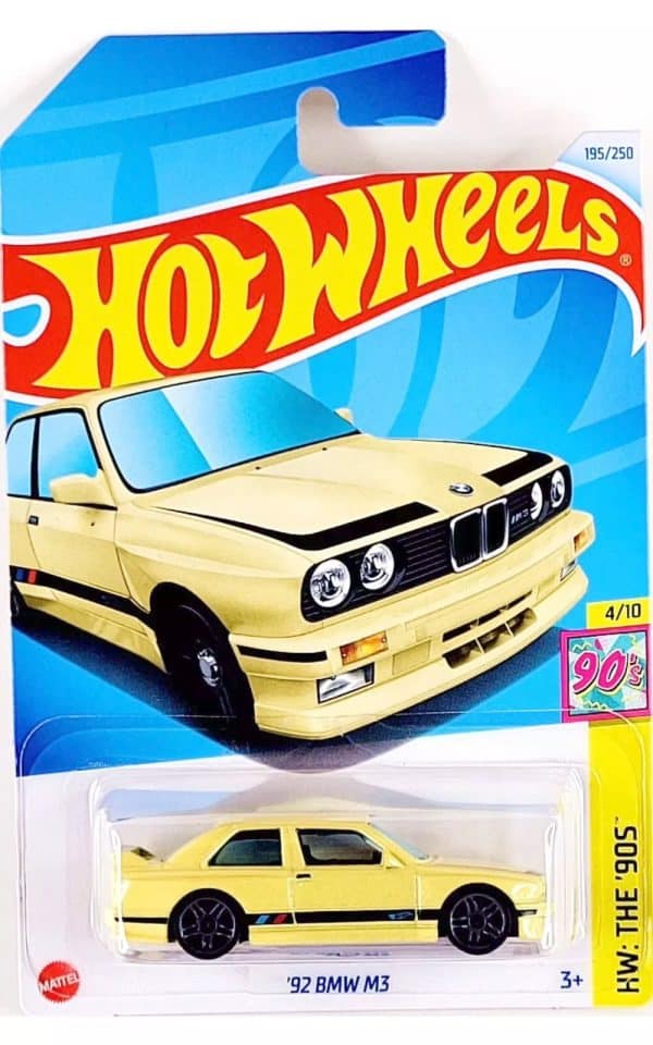 BMW M3 1992 gul - Hot Wheels 1:64