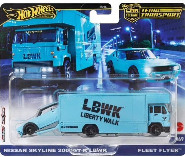 Nissan Skyline 2000GT-R LBWK &amp; Fleet Flyer - Hot Wheels 1:64