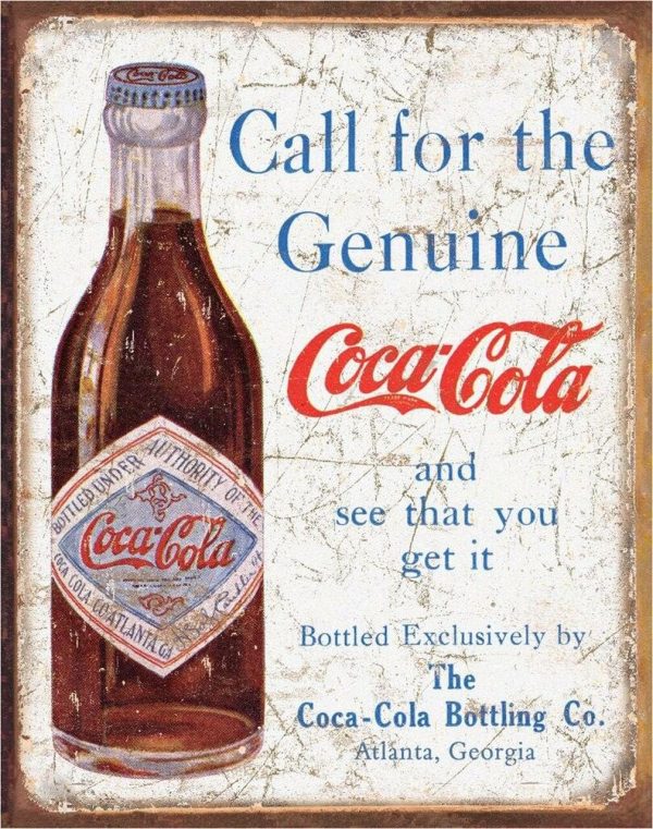 Coca Cola - Call for the genuine - metall skylt 32 x 41 cm