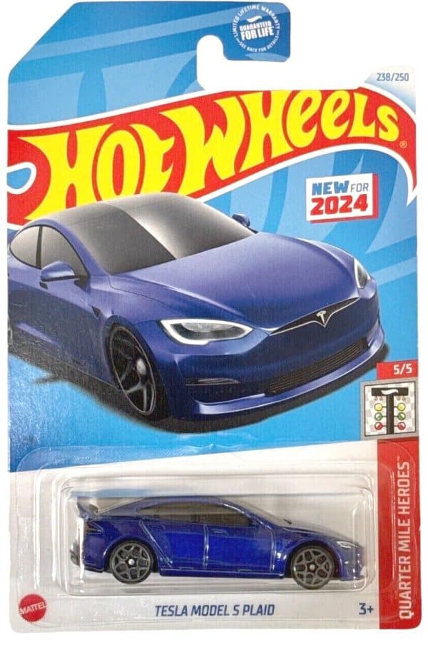 Tesla Model S Plaid blå - Hot Wheels 1:64