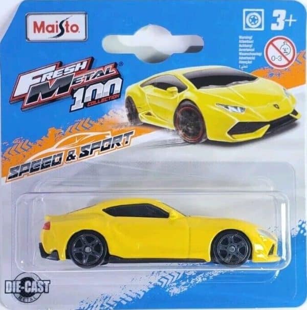 Toyota Supra GR 2022 yellow - scale 1:64 (7.6 cm)