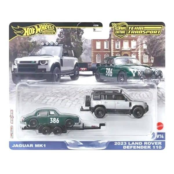 Jaguar Mk1, Land Rover Defender 110 - Hot Wheels 1:64