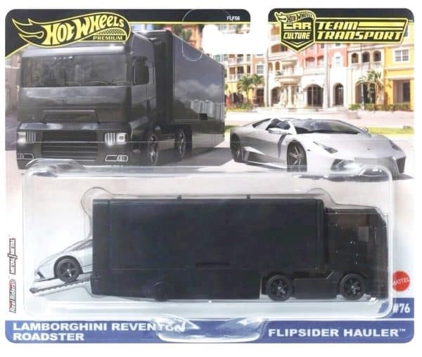 Lamborghini Reventon roadster, Flipside Hauler - Hot Wheels 1:64