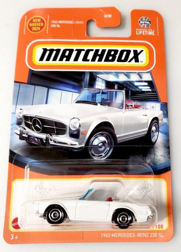 Mercedes Benz 230 SL 1963 vit - Matchbox 1:64